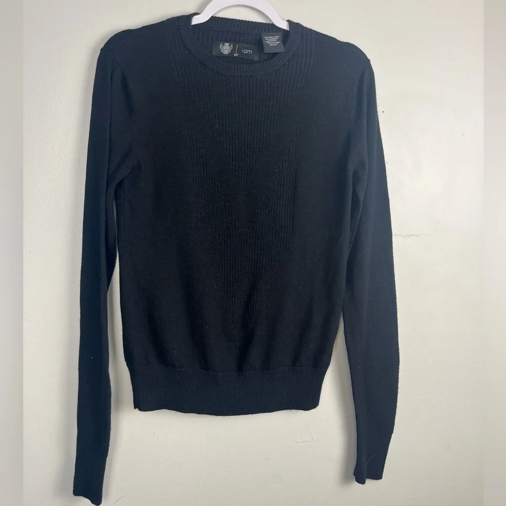 I.AM by Will I Am black wool and cashmere blend black sweater size small